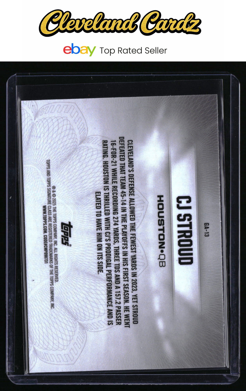 2024 Topps Signature Class #GA-13 CJ Stroud Gridiron Ambassadors