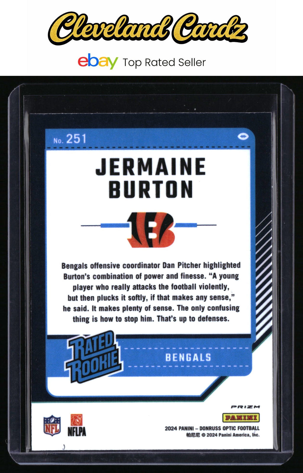 2024 Donruss Optic #251 Jermaine Burton Purple Shock RC