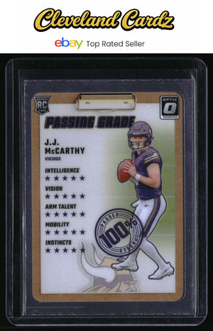 2024 Donruss Optic #6 J.J. McCarthy Passing Grade RC
