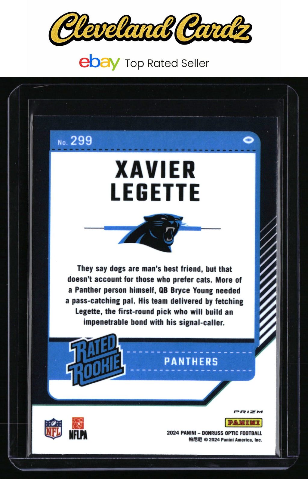 2024 Donruss Optic #299 Xavier Legette Holo RC
