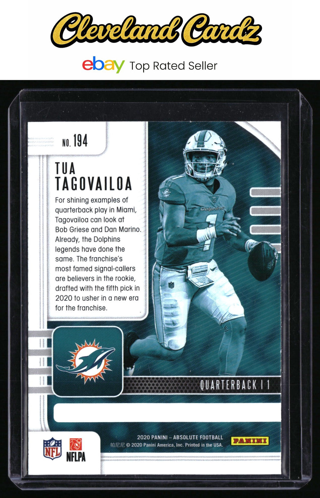 2020 Panini Absolute #194 Tua Tagovailoa Green RC