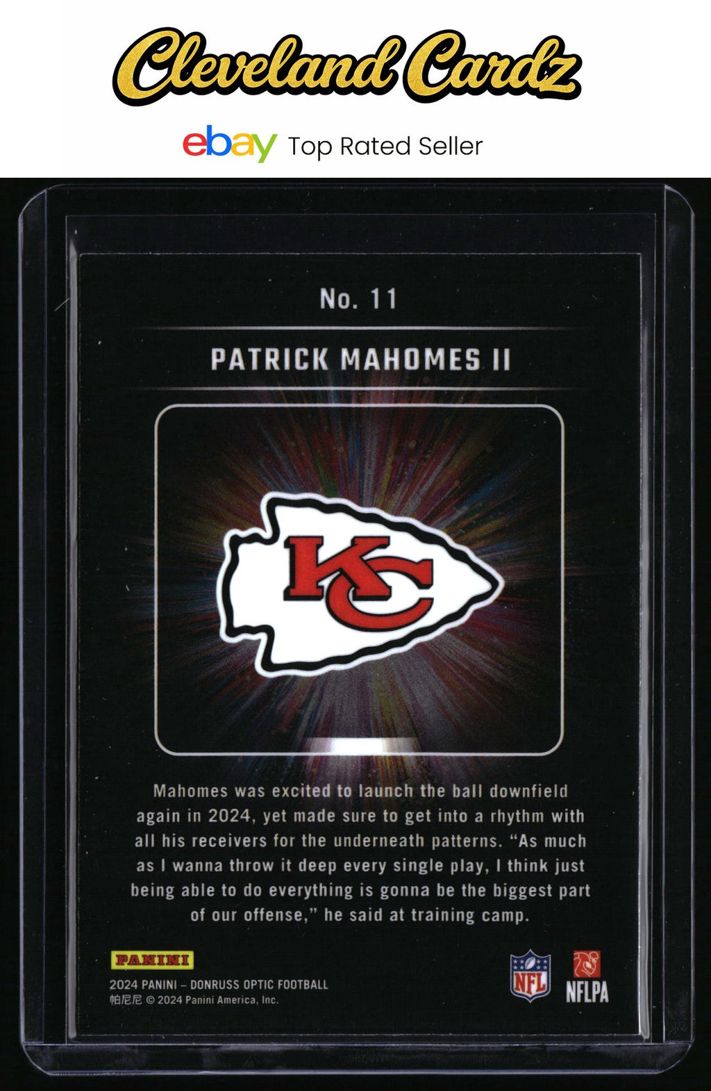 2024 Donruss Optic #11 Patrick Mahomes II Light It Up