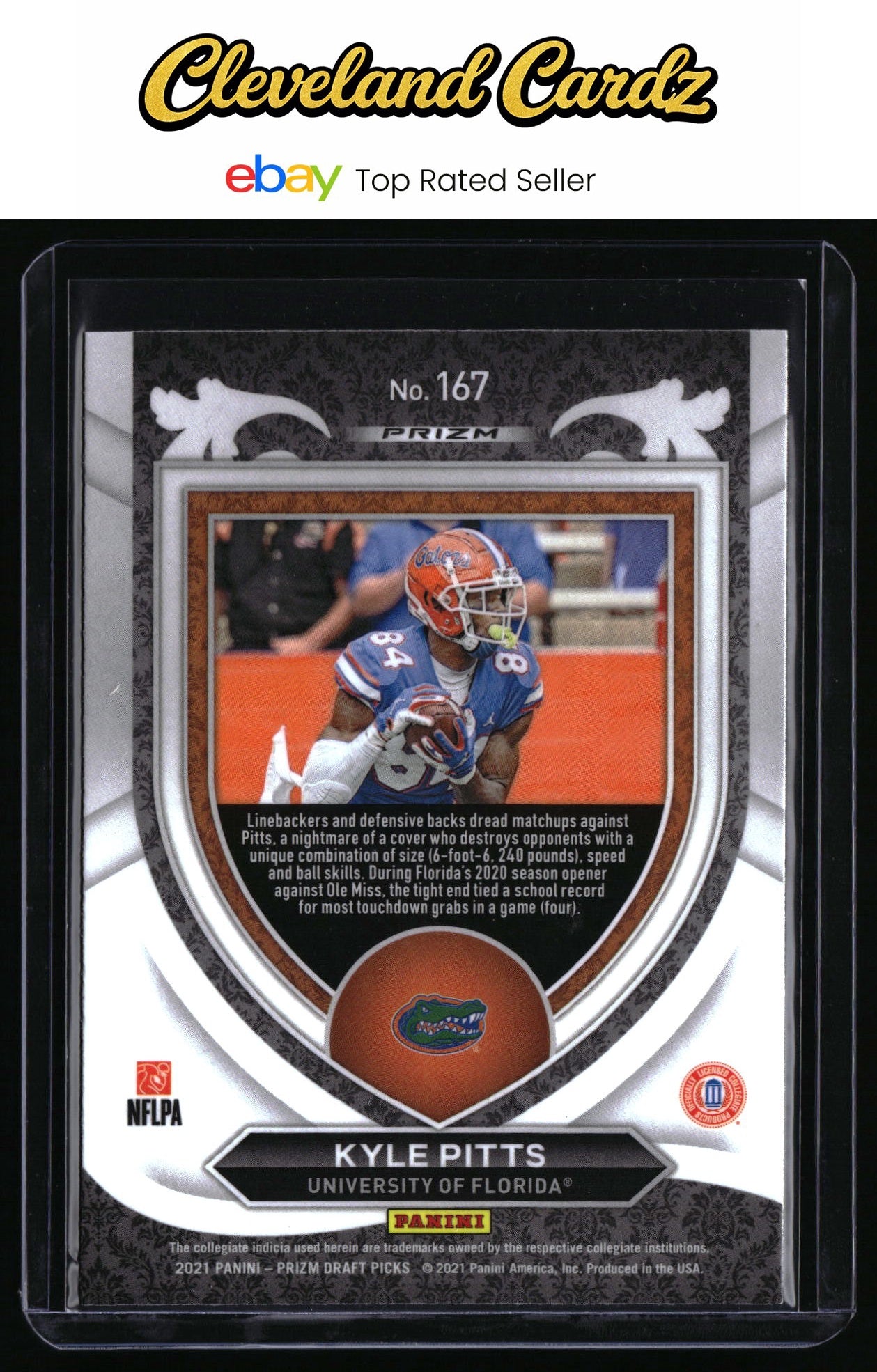 2021 Panini Prizm Draft Picks Collegiate #167 Kyle Pitts Green Prizm RC
