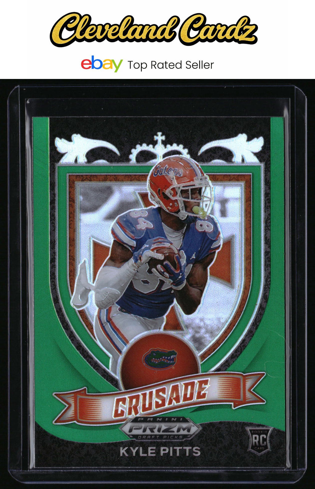 2021 Panini Prizm Draft Picks Collegiate #167 Kyle Pitts Green Prizm RC