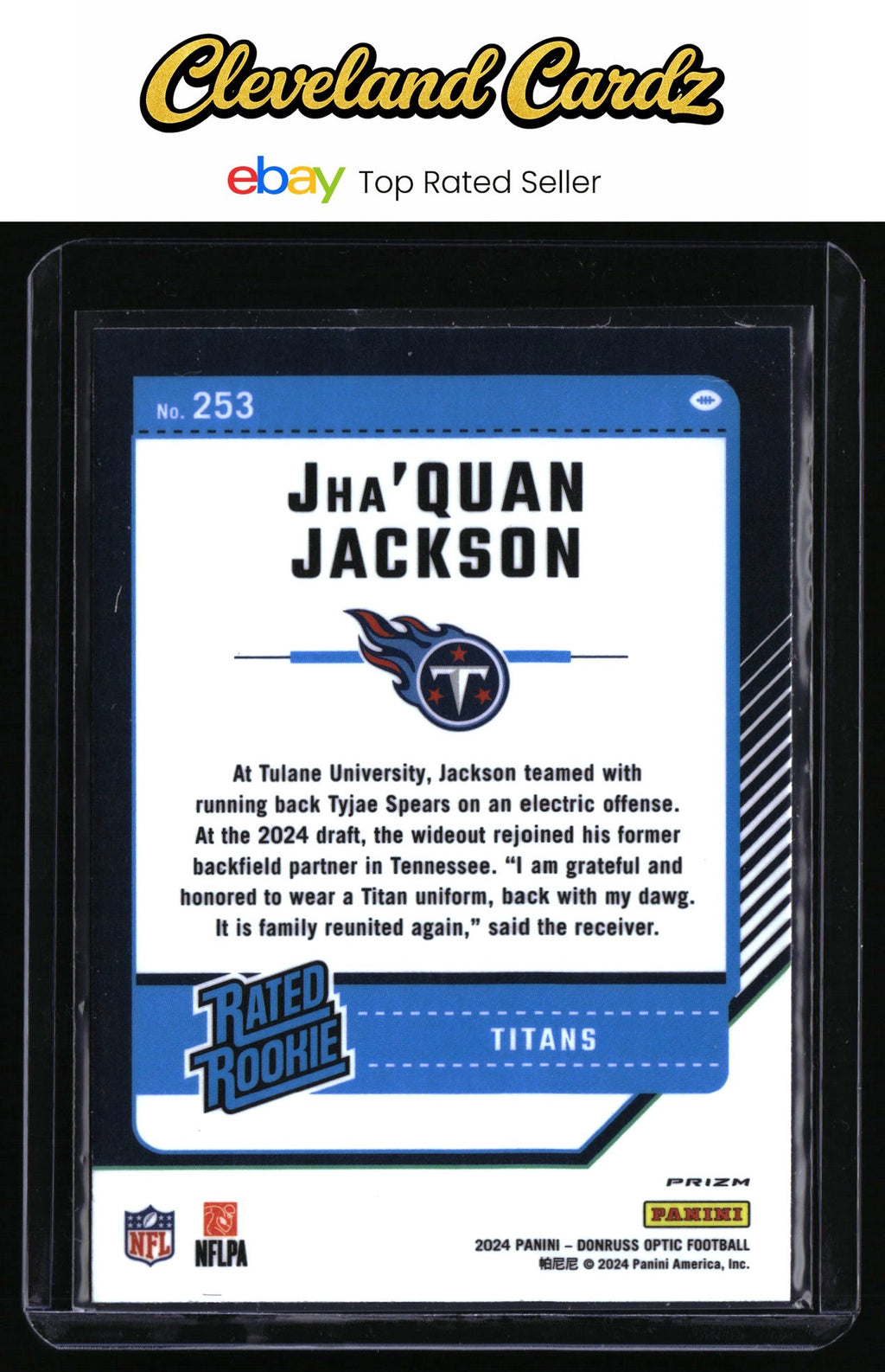 2024 Donruss Optic #253 Jha'Quan Jackson Holo RC
