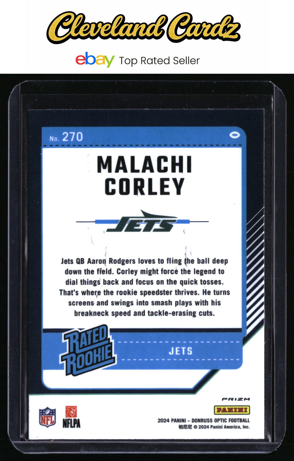 2024 Donruss Optic #270 Malachi Corley Purple Scope RC