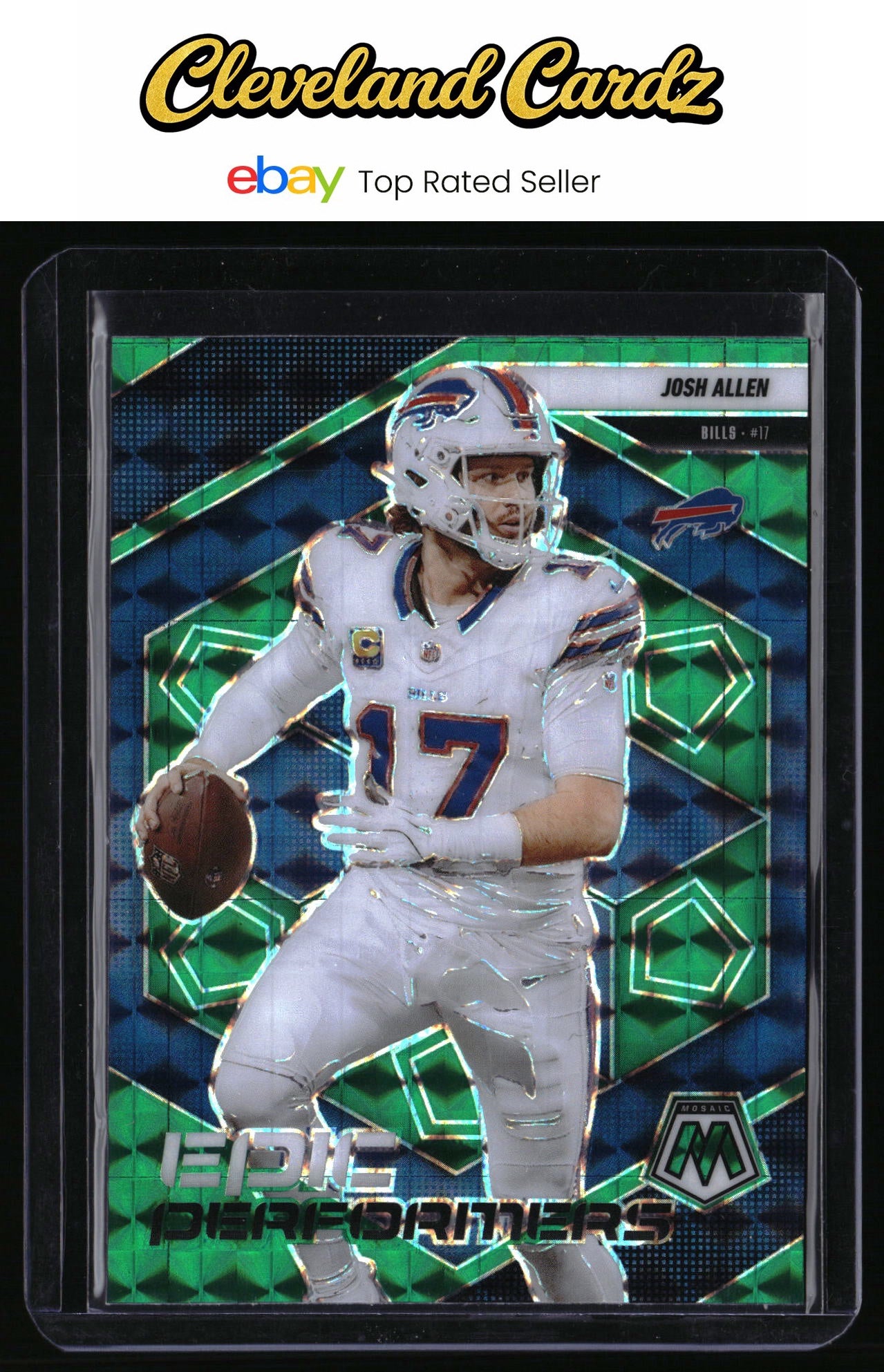2025 Panini Mosaic #9 Josh Allen Epic Performers Mosaic Green