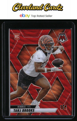 2025 Panini Mosaic #400 Tahj Brooks Mosaic Red Wave #/29 RC