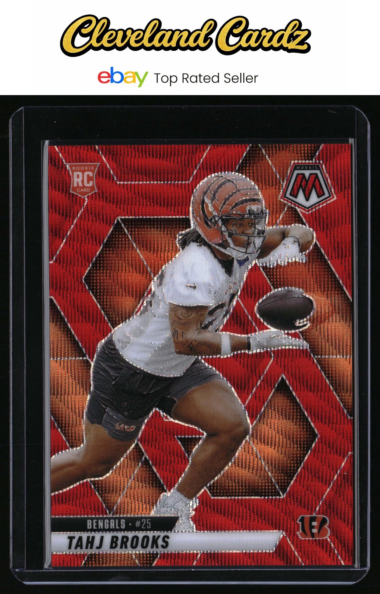 2025 Panini Mosaic #400 Tahj Brooks Mosaic Red Wave #/29 RC