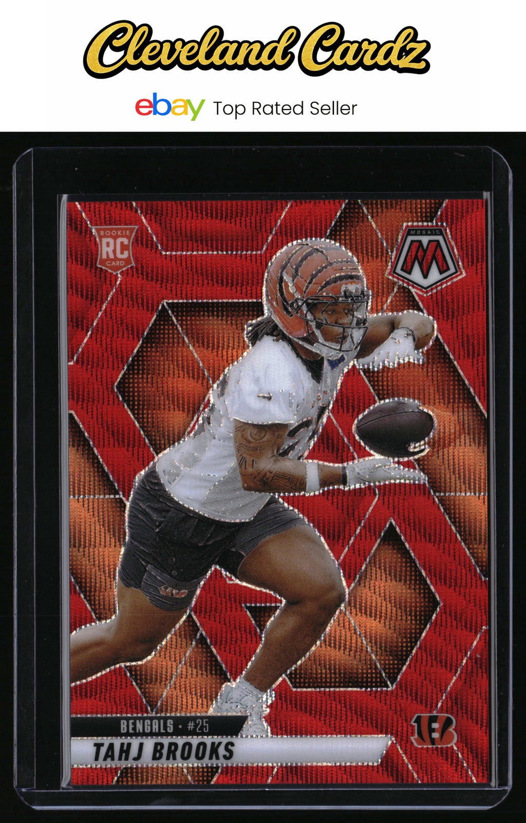 2025 Panini Mosaic #400 Tahj Brooks Mosaic Red Wave #/29 RC