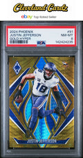 2024 Panini Phoenix #91 Justin Jefferson Gold Hyper #/10 PSA 8 #/10