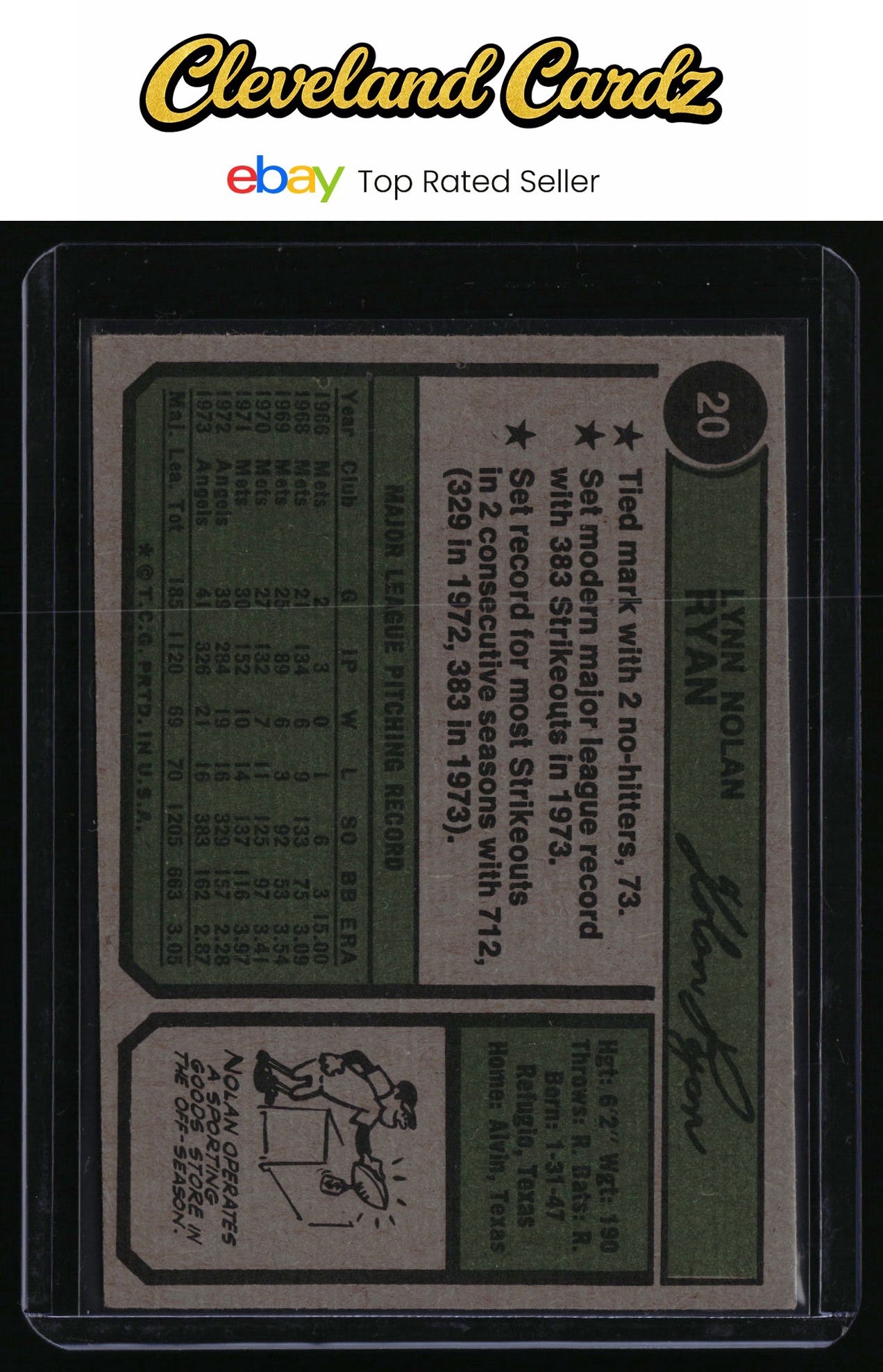 1974 Topps #20 Nolan Ryan
