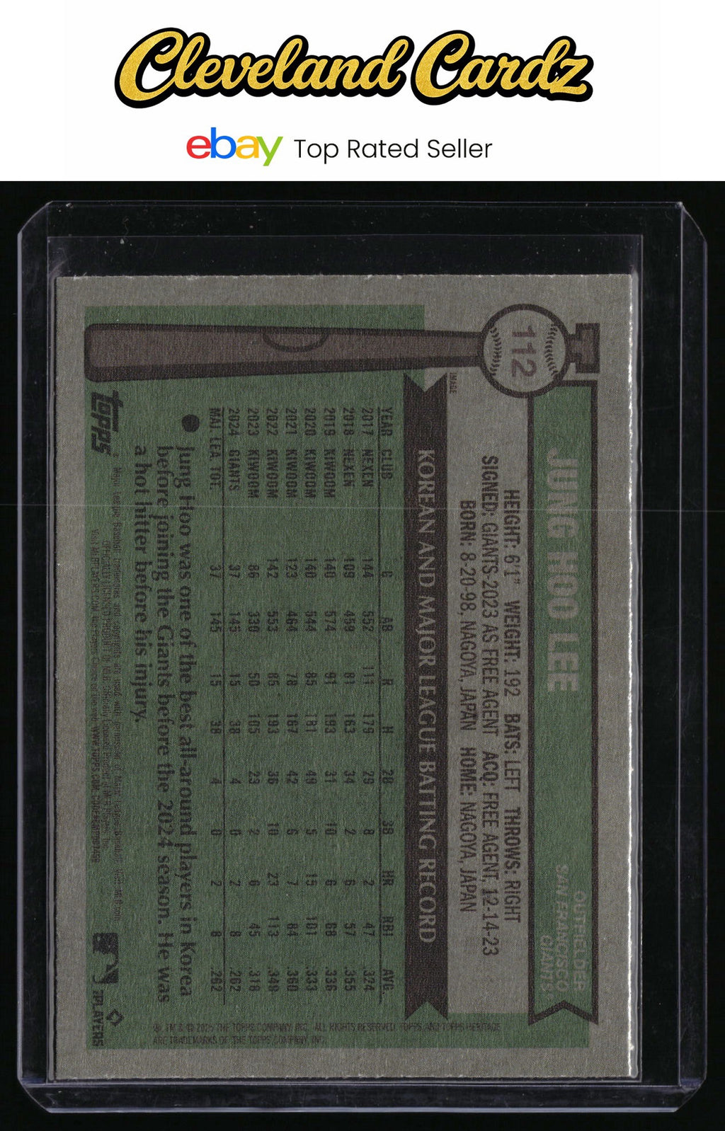 2025 Topps Heritage #112b Jung Hoo Lee Image Variation