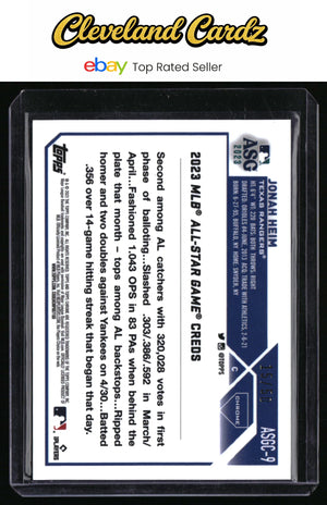 2023 Topps Chrome Update #ASGC-9 Jonah Heim 2023 All-Star Game Gold #/50