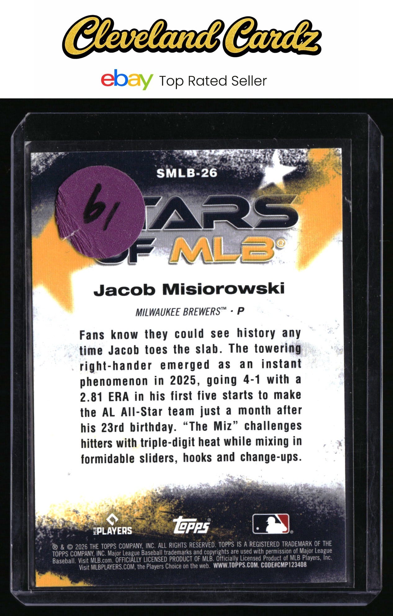 2026 Topps #SMLB-26 Jacob Misiorowski Stars of MLB