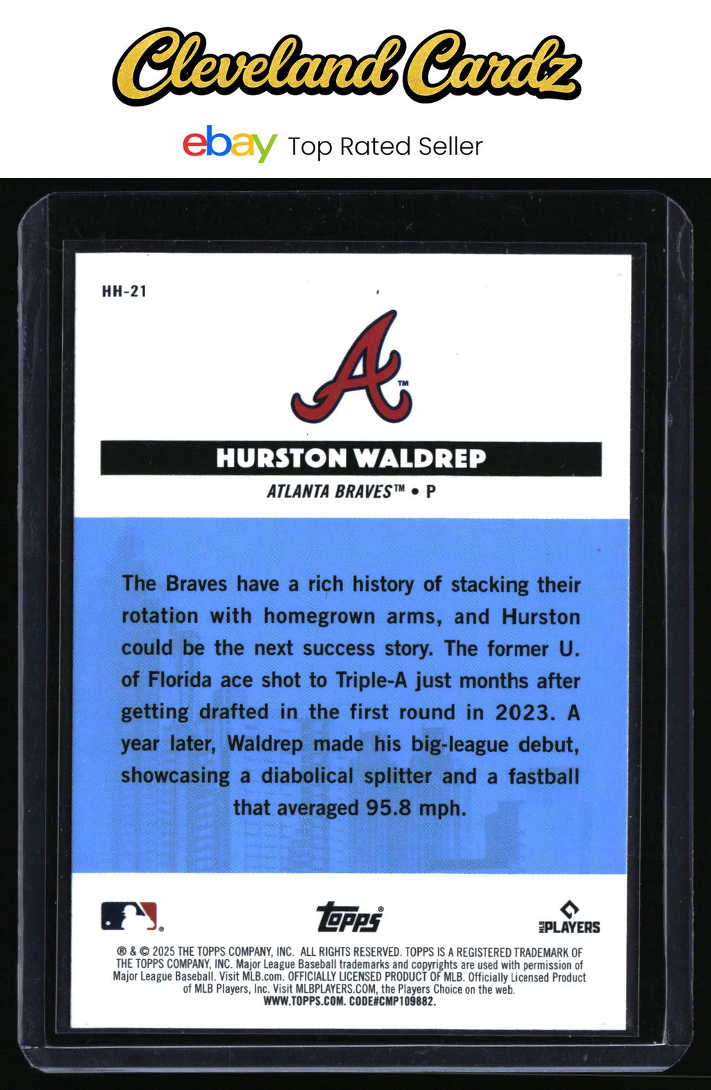2025 Topps All-Star Game #HH-21 Hurston Waldrep Homegrown Heroes