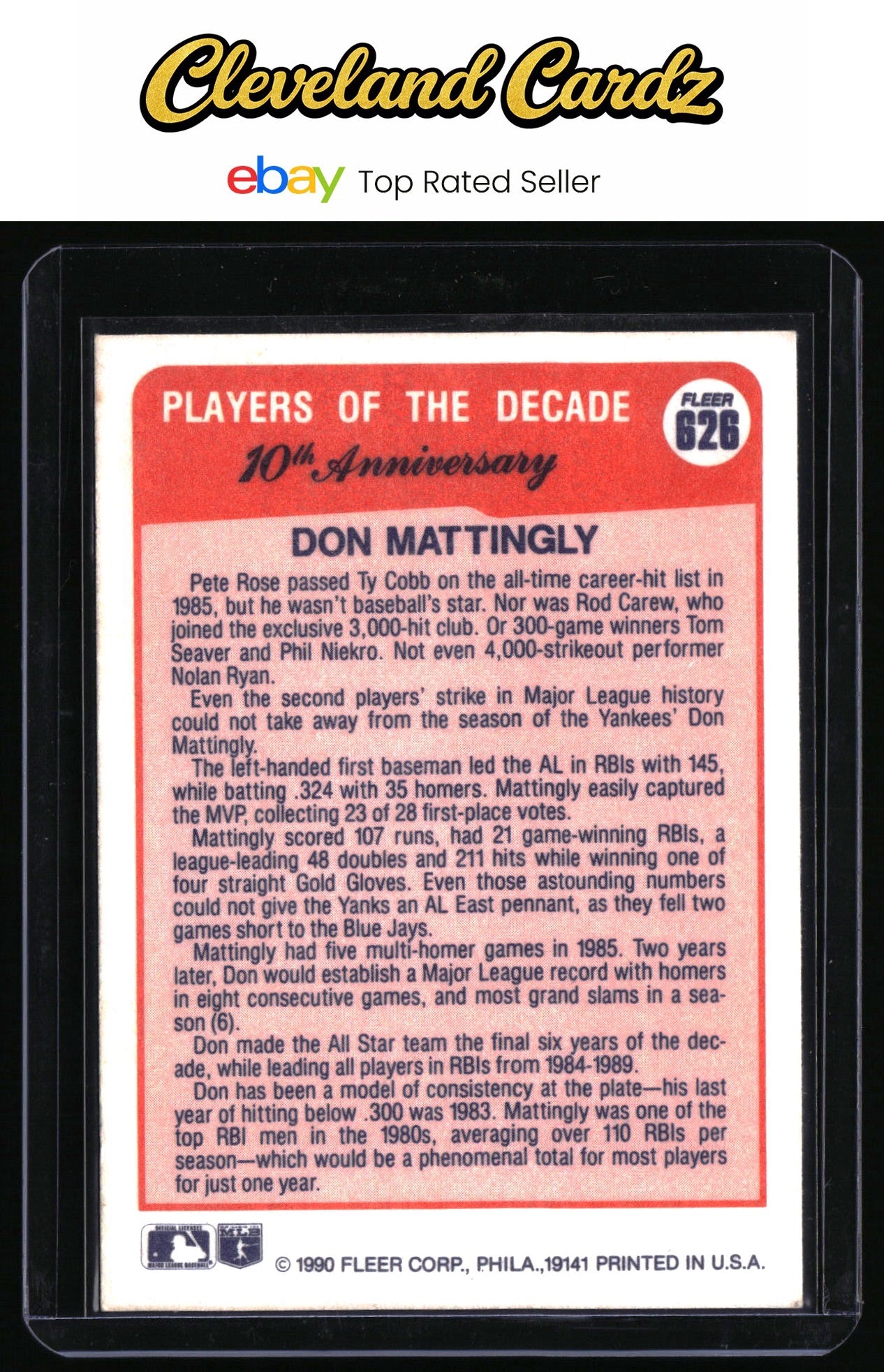 1990 Fleer #626 Don Mattingly