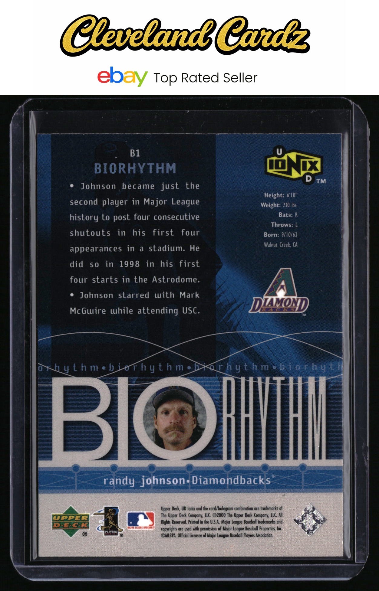 2000 UD Ionix #B1 Randy Johnson BIOrhythm