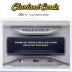 2025 Topps Tribute #TTR-RA Ronald Acuña Jr. Tribute Triple Relics Orange #/25
