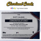 2021 Topps Tribute #TTR-MO Matt Olson Triple Relics Green #99/99 *Book End*
