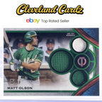 2021 Topps Tribute #TTR-MO Matt Olson Triple Relics Green #99/99 *Book End*