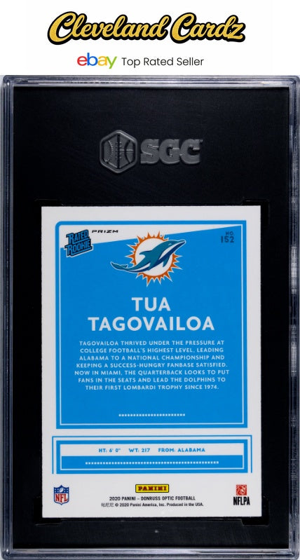 2020 Donruss Optic #152 Tua Tagovailoa Rated Rookie Holo Prizm SGC 10