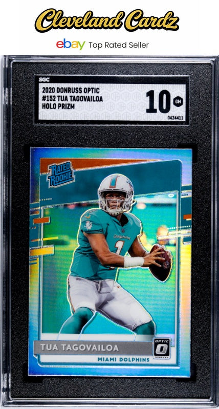 2020 Donruss Optic #152 Tua Tagovailoa Rated Rookie Holo Prizm SGC 10