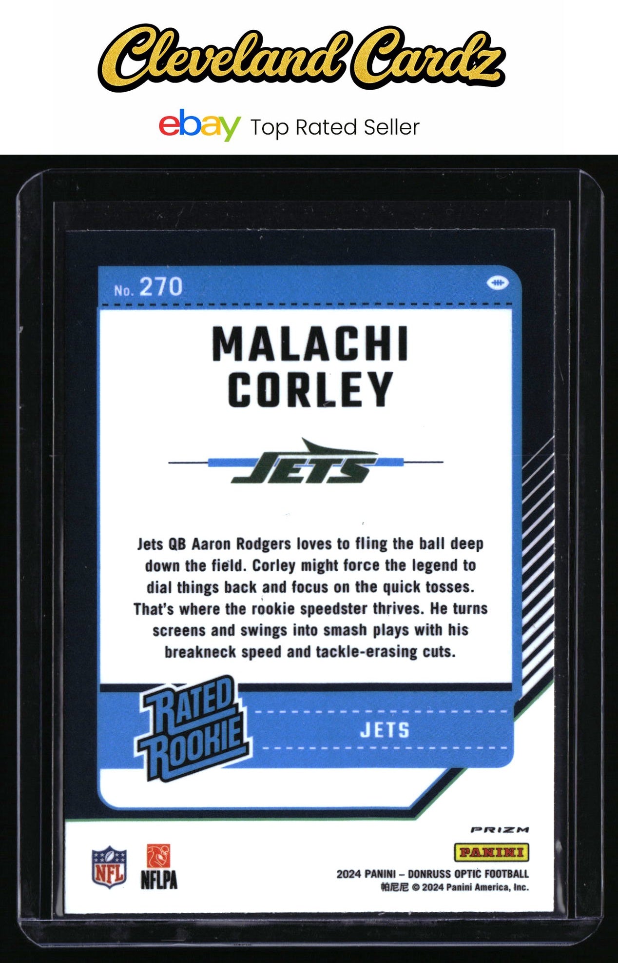 2024 Donruss Optic #270 Malachi Corley Holo Rated Rookie