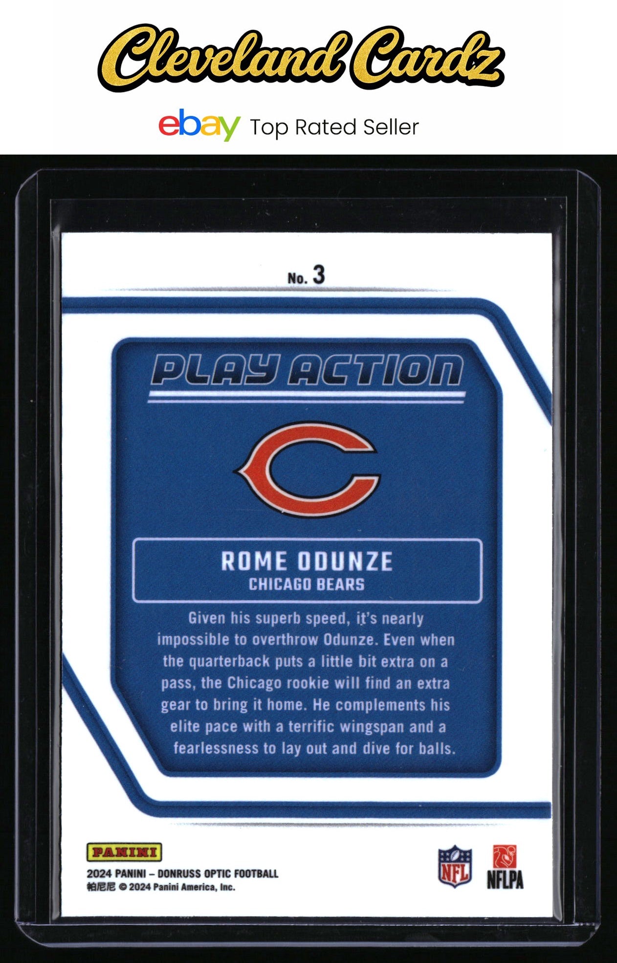 2024 Donruss Optic #3 Rome Odunze Play Action RC