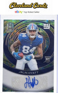 2023 Panini Spectra #RAU-JHY Jalin Hyatt Rookie Auto Neon Splatter #1/8 Book End