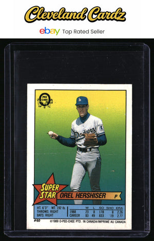 1989 O-Pee-Chee Stickers #60 Orel Hershiser Super-Star-Backs