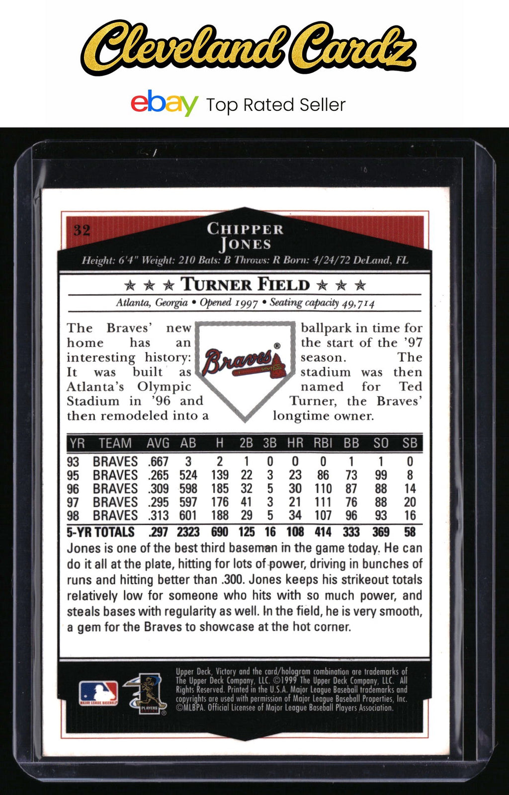 1999 Upper Deck Victory #32 Chipper Jones