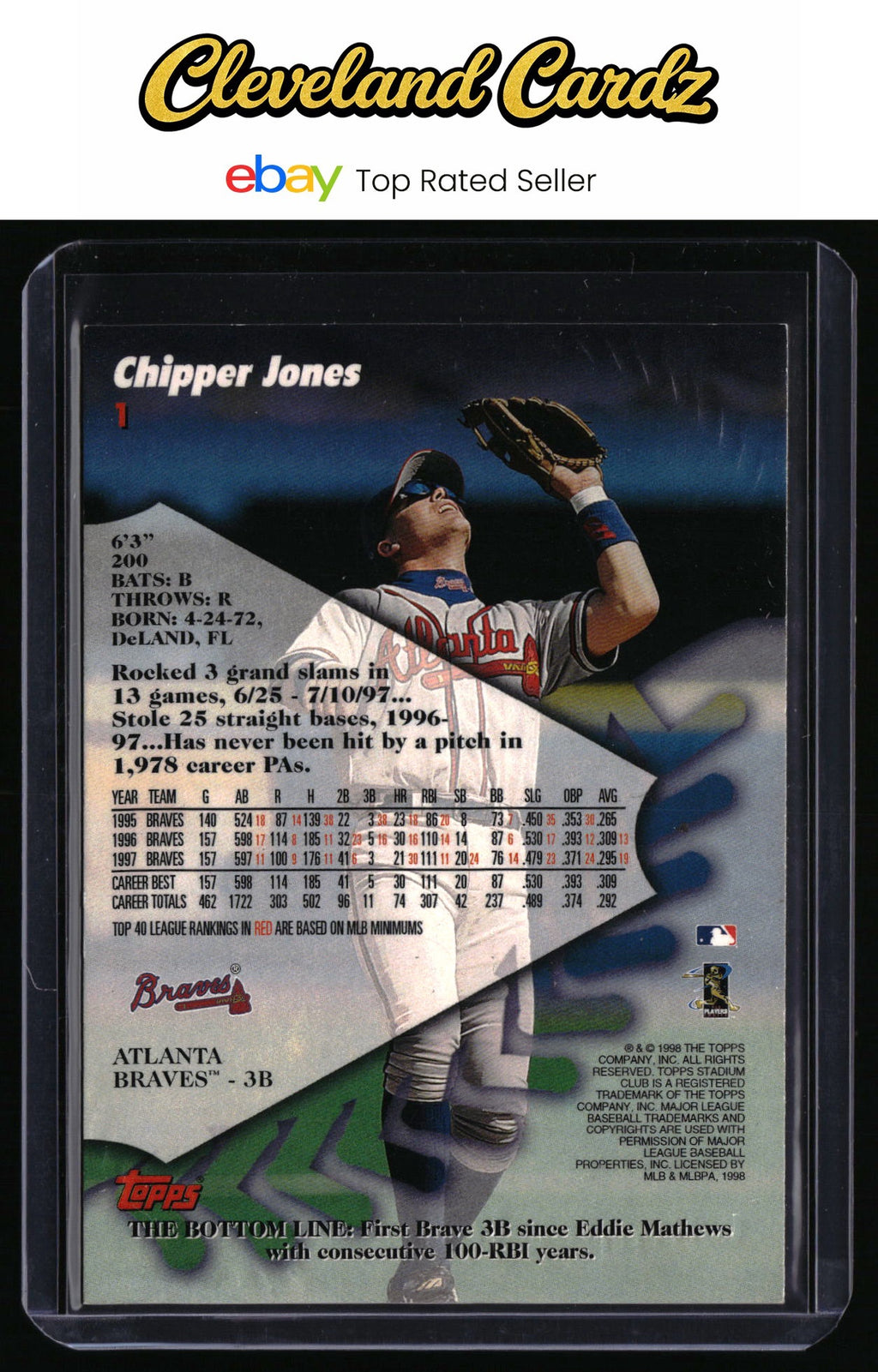 1998 Stadium Club #1 Chipper Jones