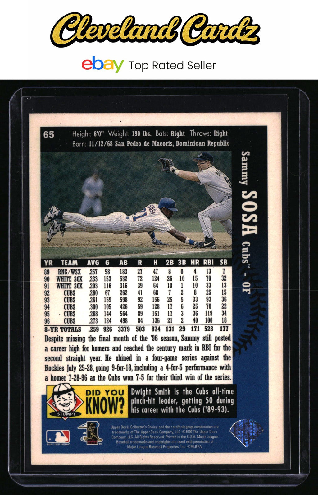 1997 Collector's Choice #65 Sammy Sosa