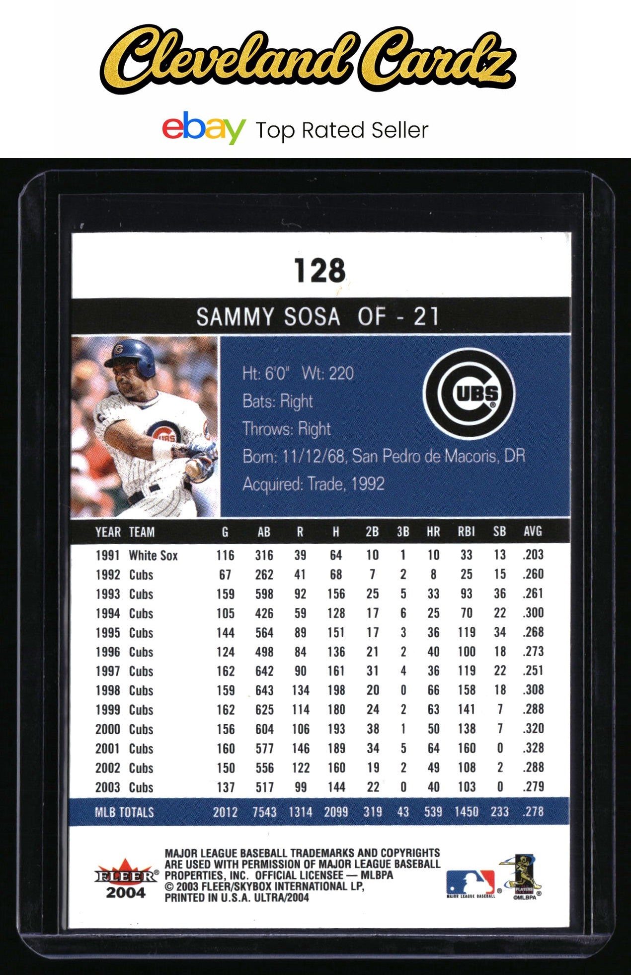 2004 Ultra #128 Sammy Sosa