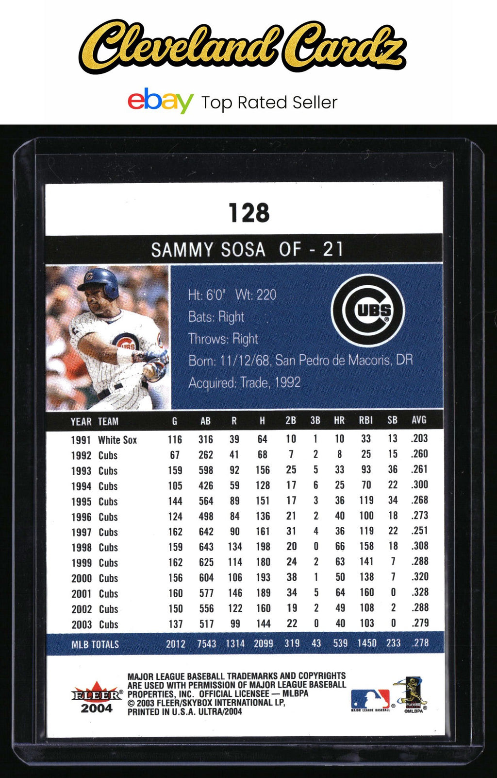 2004 Ultra #128 Sammy Sosa