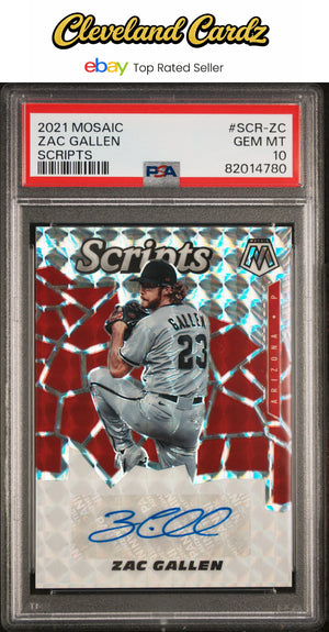 2021 Panini Mosaic Scripts #SCR-ZC Zac Gallen Scripts PSA 10