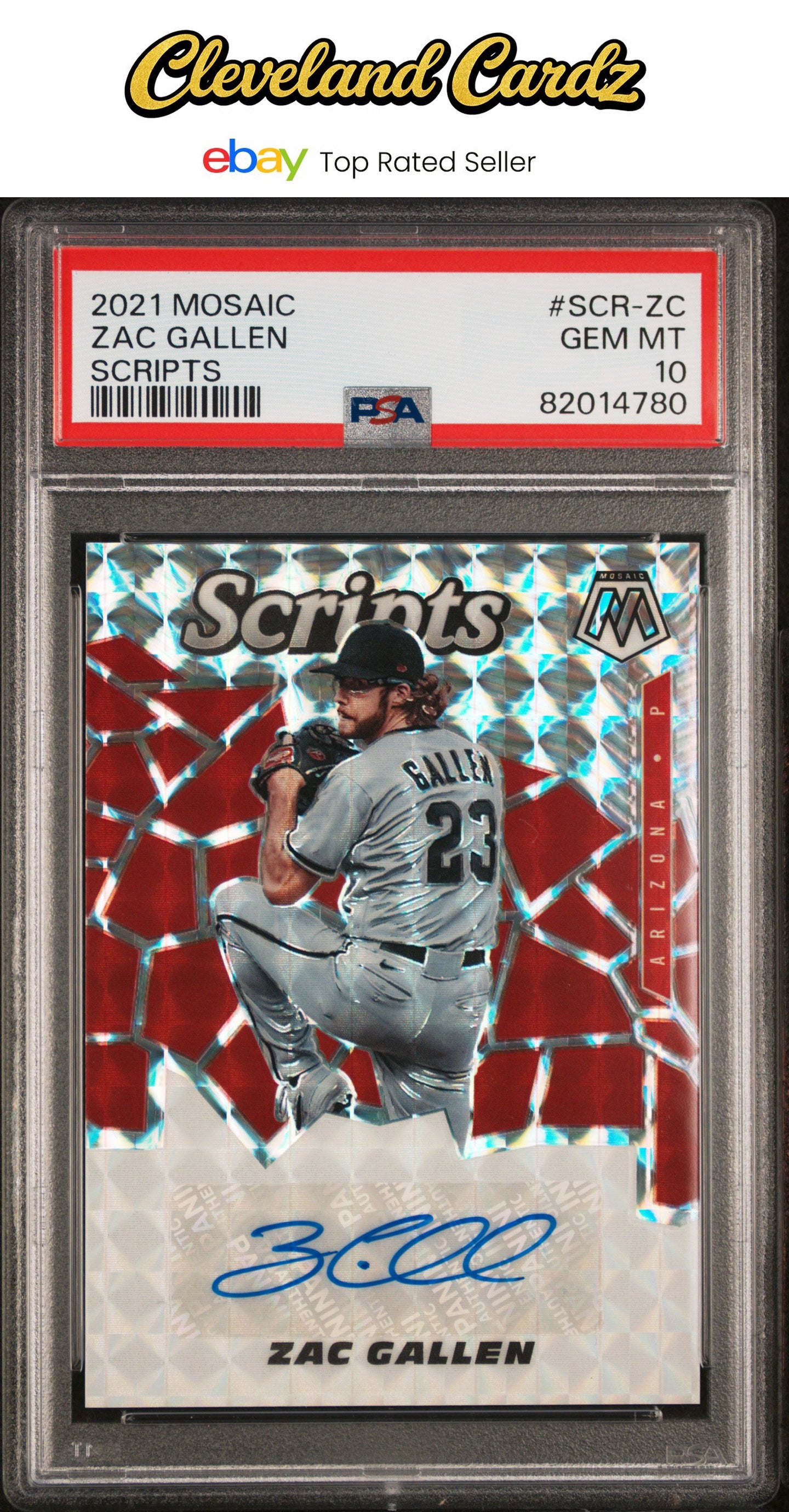 2021 Panini Mosaic Scripts #SCR-ZC Zac Gallen Scripts PSA 10