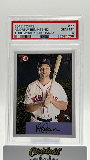 2017 Topps Throwback Thursday #77 Andrew Benintendi Throwback Thursday RC PSA 10