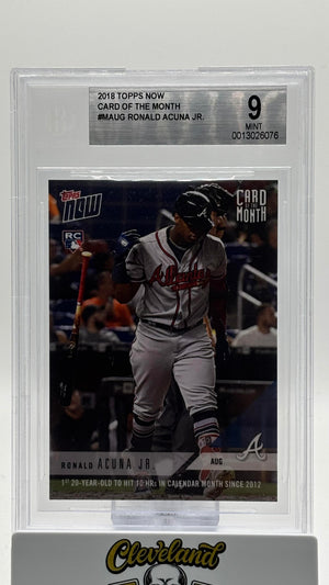 2018 Topps Now Card of the Month #MAUG Ronald Acuna Jr./1073* RC BGS 9.0