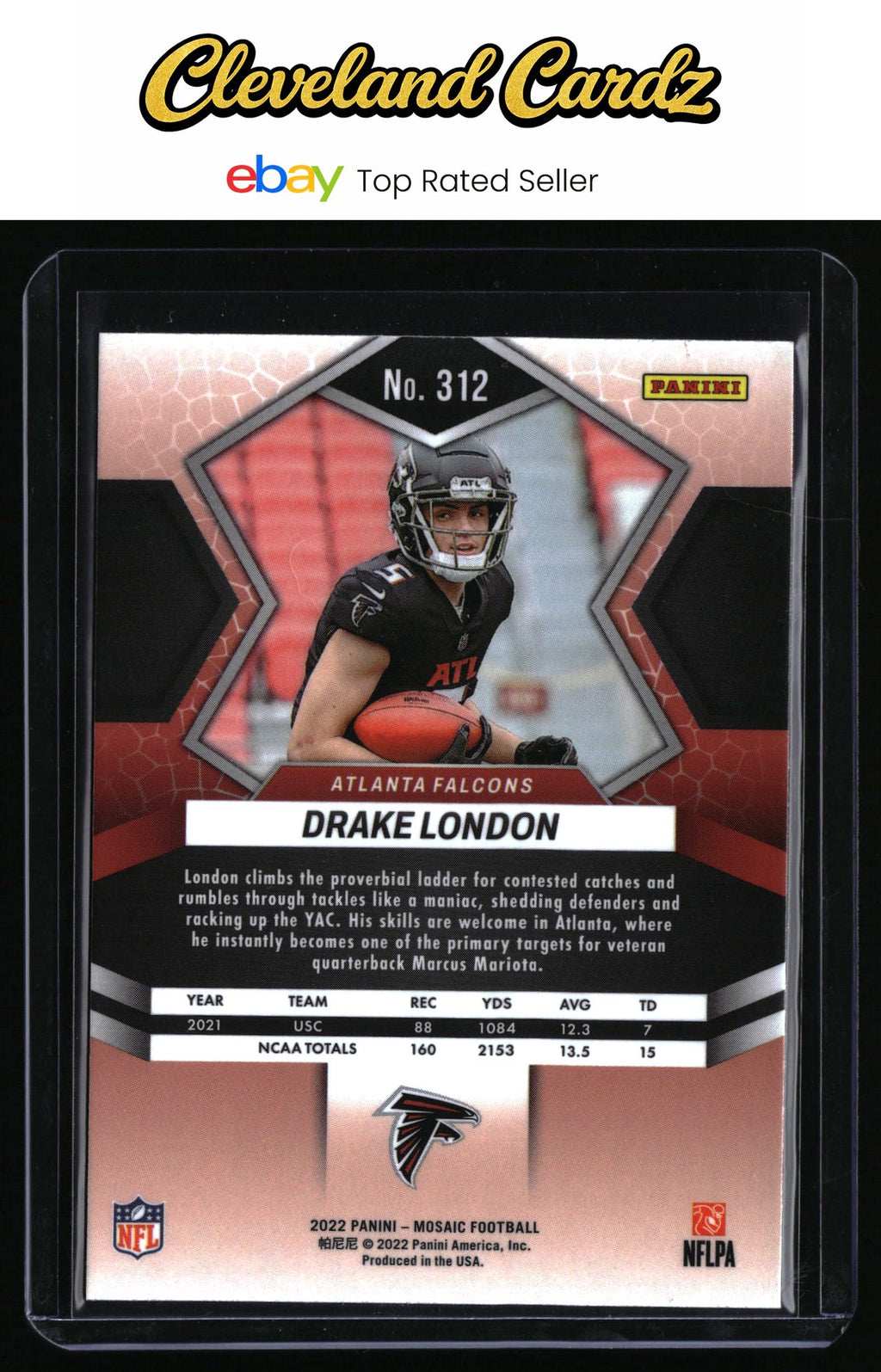 2022 Panini Mosaic #312 Drake London RC