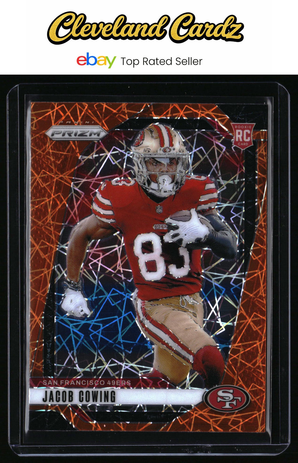 2024 Panini Prizm #335 Jacob Cowing Orange Lazer Prizm RC