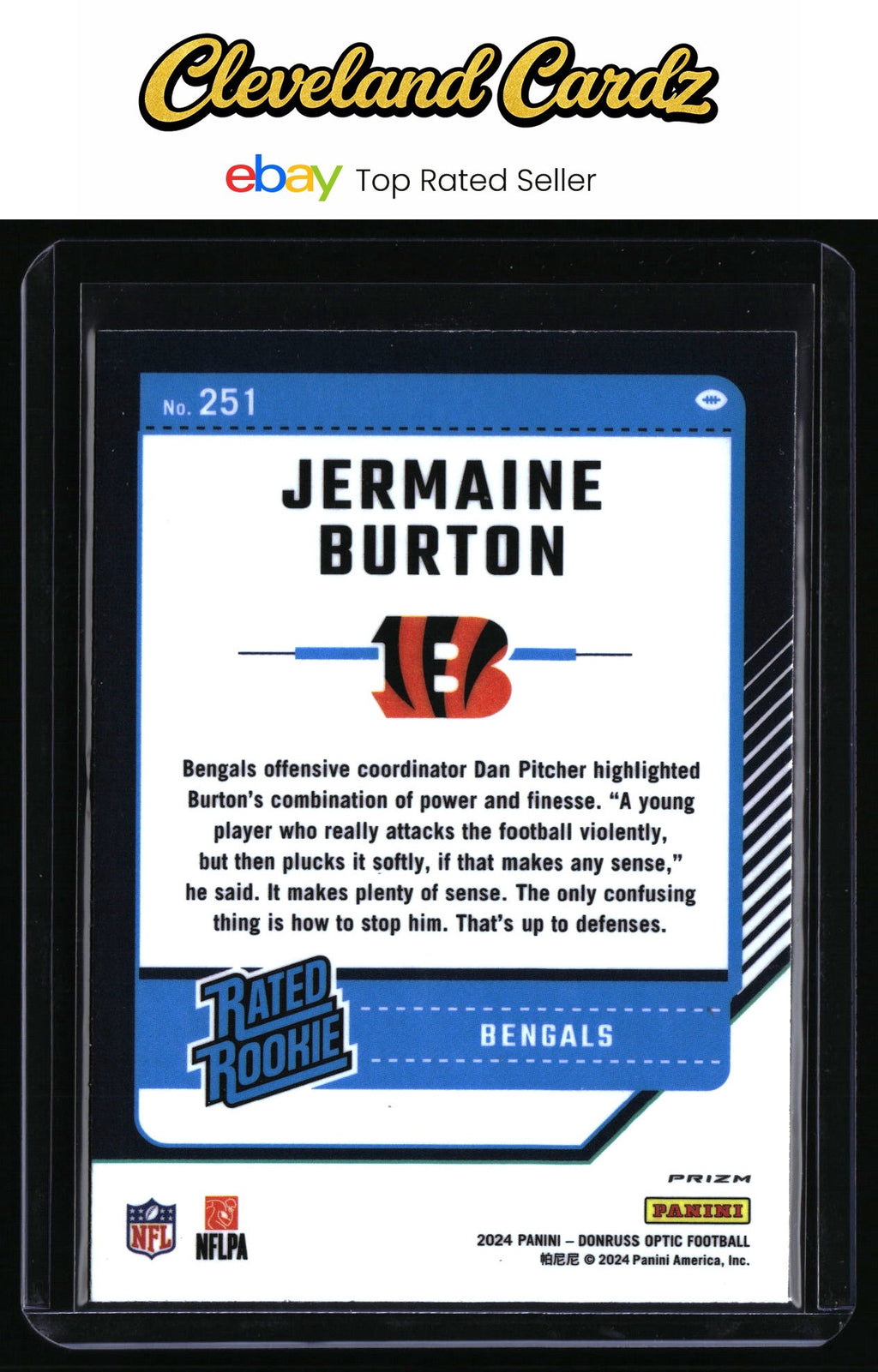 2024 Donruss Optic #251 Jermaine Burton Purple Scope Rated Rookie