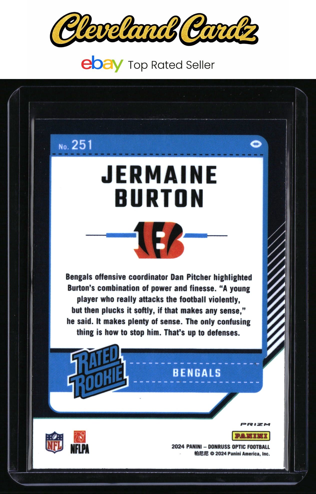 2024 Donruss Optic #251 Jermaine Burton Purple Scope Rated Rookie