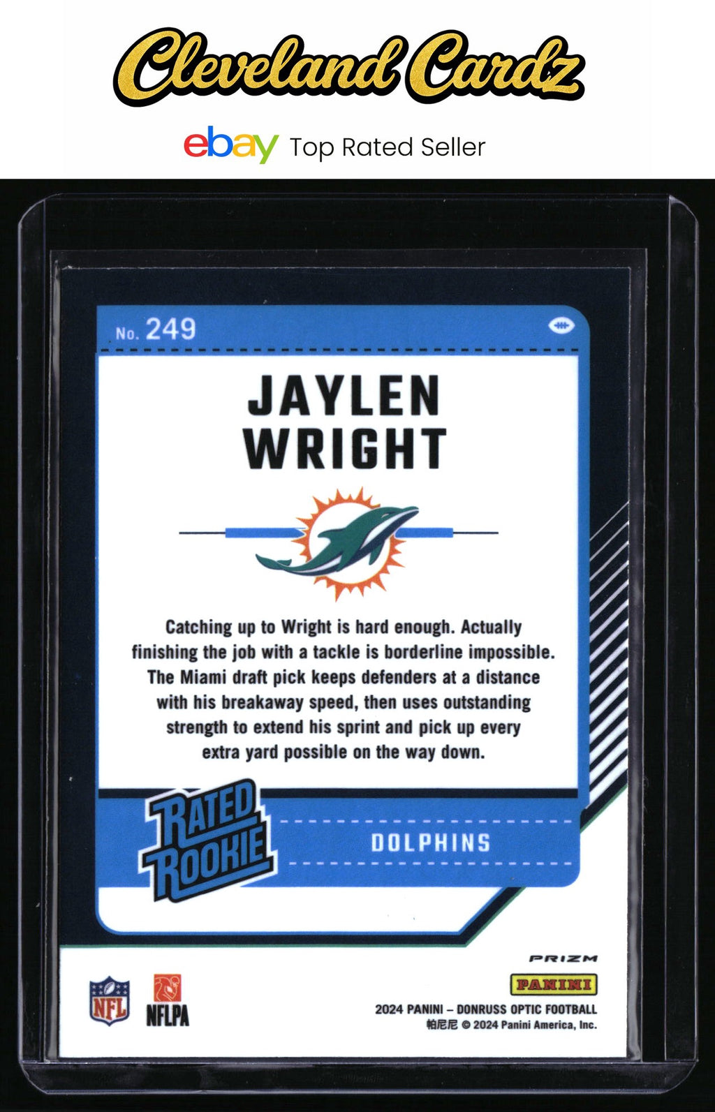 2024 Donruss Optic #249 Jaylen Wright Purple Shock Rated Rookie