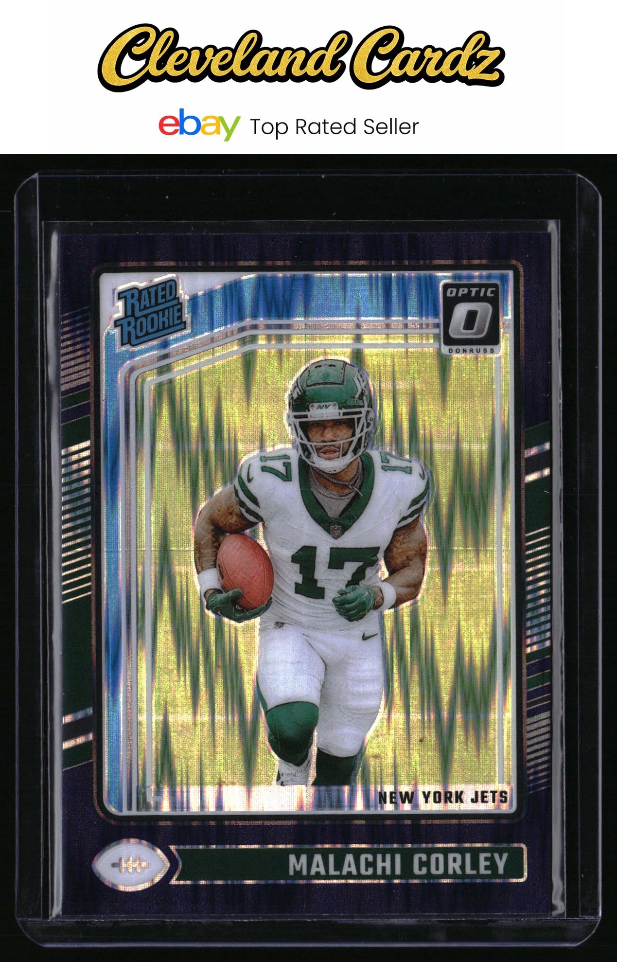 2024 Donruss Optic #270 Malachi Corley Purple Shock Rated Rookie