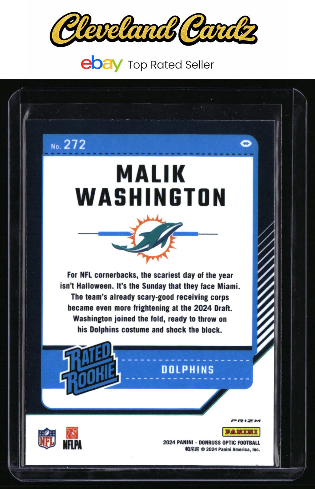 2024 Donruss Optic #272 Malik Washington Purple Shock Rated Rookie