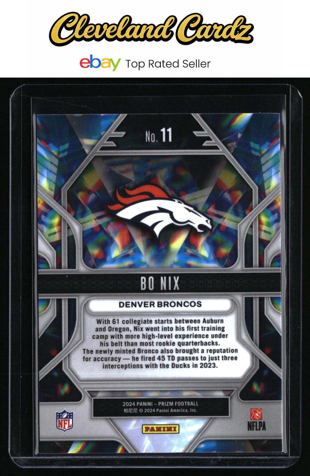 2024 Panini Prizm #11 Bo Nix Prizmatic RC