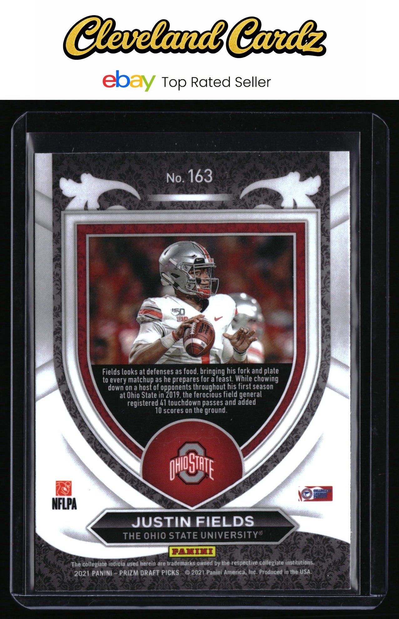 2021 Panini Prizm Draft Picks Collegiate #163 Justin Fields RC