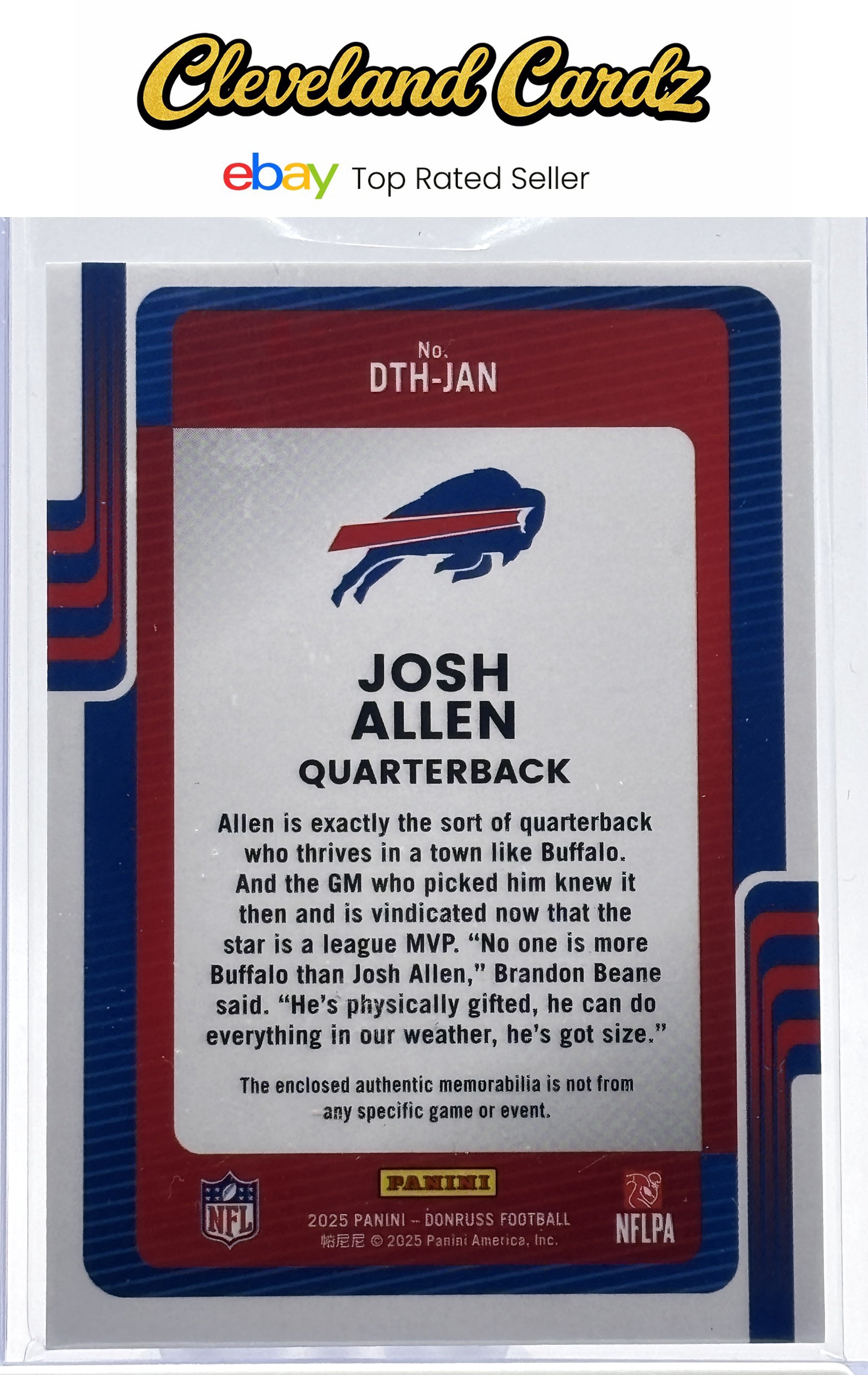 2025 Donruss #DTH-JAN Josh Allen Donruss Threads
